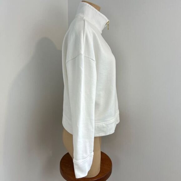Tommy Hilfiger Women's Medium White Oversized 1/4 Zip Pullover Sweater Ring Zip - Picture 4 of 16